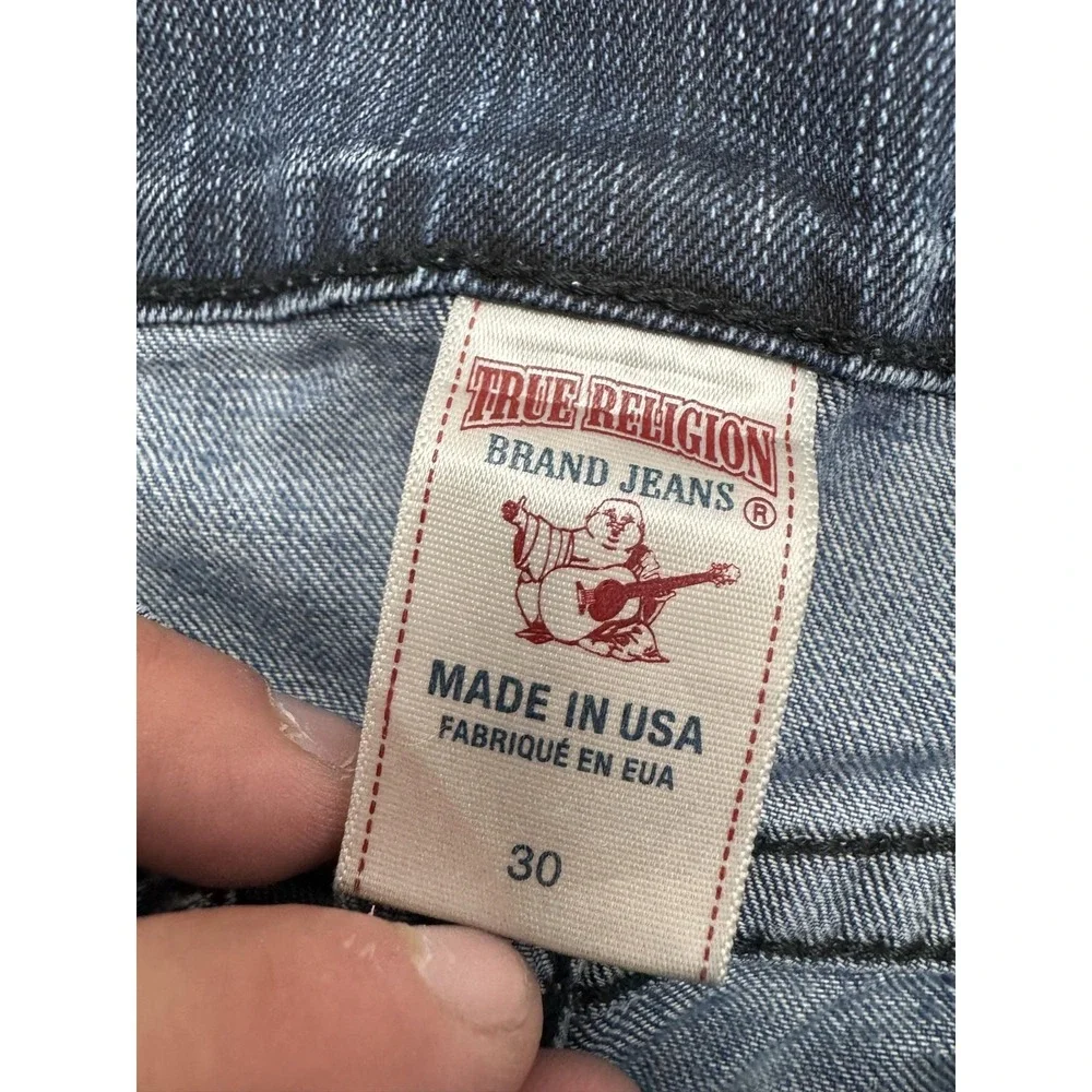 True Religion Bobby Jeans Mens 30x32 Blue Medium Wash Straight Stretch Denim USA